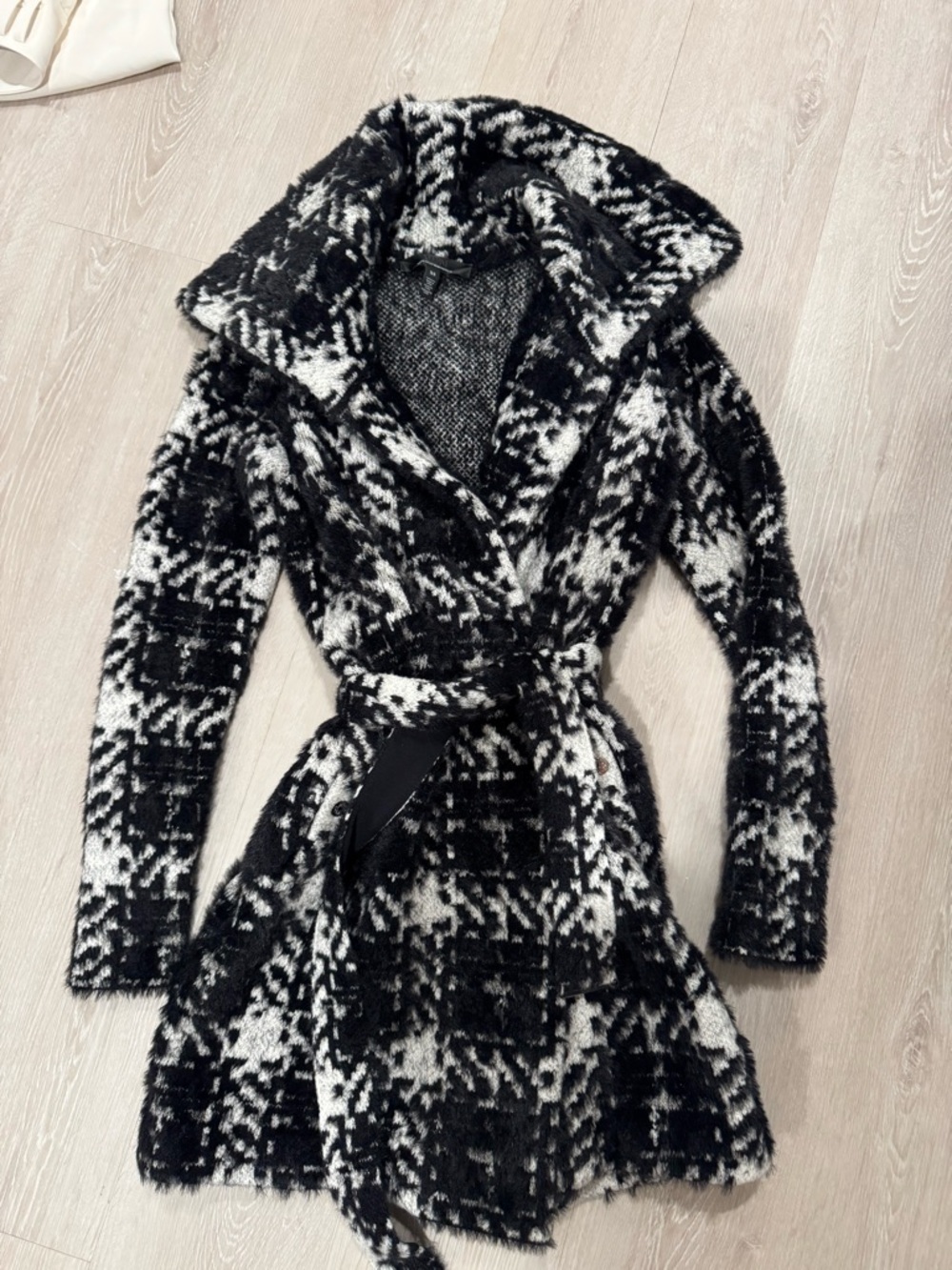 Wrap coat plaid